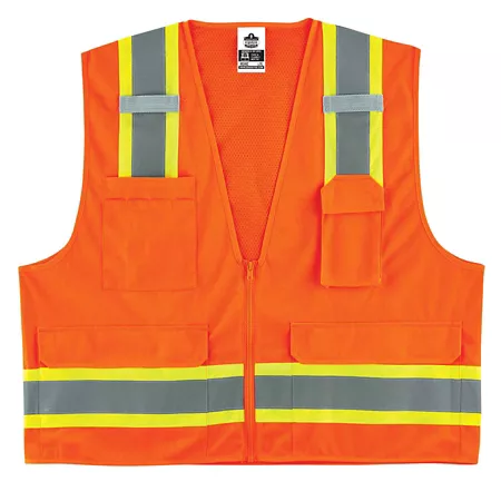 Ergodyne GloWear 8248Z Type R Class 2 2-Tone Zippered Surveyor Vest Safety Vests