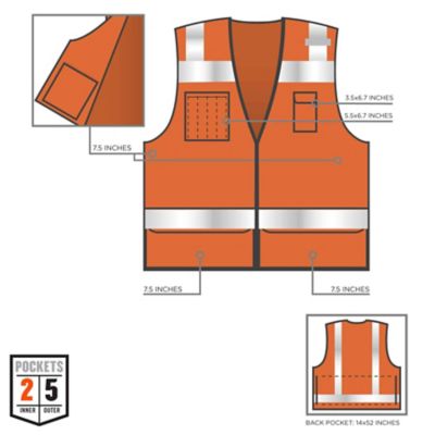 Image showing  Unisex Type R Class 2 Heavy-Duty Mesh Surveyor Vest