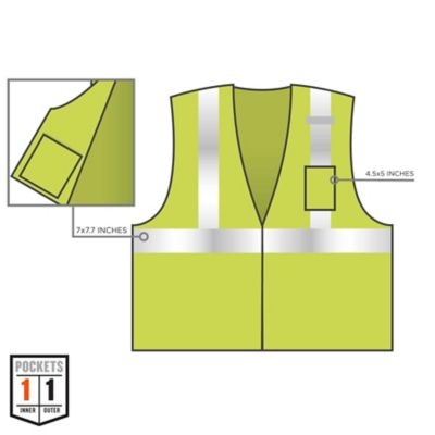 Image showing  Unisex Type R Class 2 Self-Extinguishing Hi-Vis Safety Vest