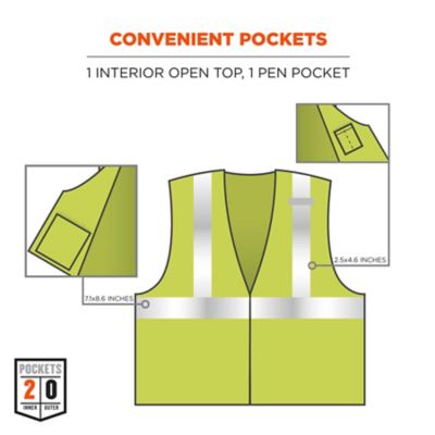 Image showing 6 th GloWear Unisex Type R Class 2 Modacrylic Mesh Hi-Vis FR Safety Vest