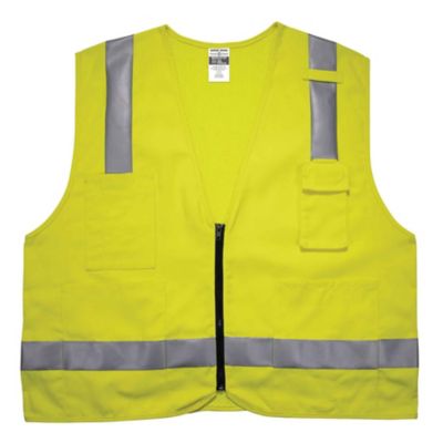 GloWear Unisex Type R Class 2 Hi-Vis FR Surveyor Vest, Solid Front, Mesh Back