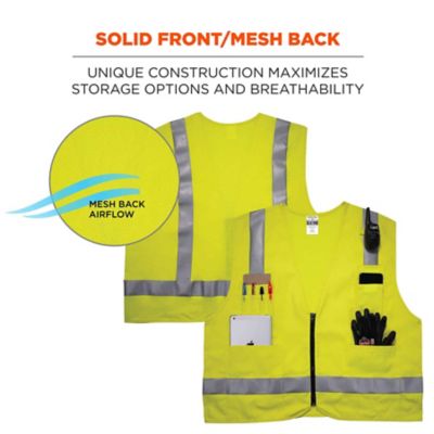 Image showing 5 th GloWear Unisex Type R Class 2 Hi-Vis FR Mesh-Back Surveyor Vest