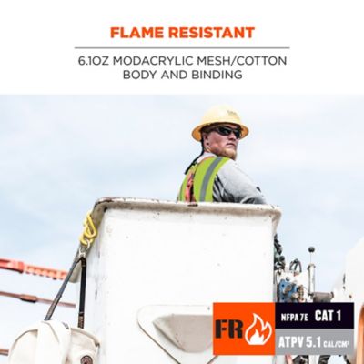 Image showing 2 th GloWear Unisex Type R Class 2 Modacrylic Mesh Hi-Vis FR Economy Safety Vest