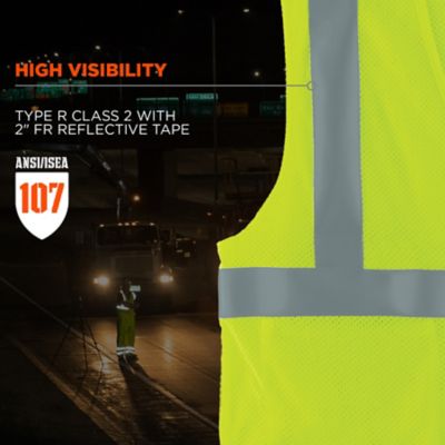 Image showing  Unisex Type R Class 2 Modacrylic Mesh Hi-Vis FR Economy Safety Vest