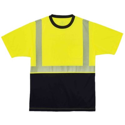GloWear Unisex Type R Class 2 Performance Work T-Shirt, Black Front