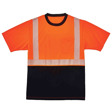 GloWear Unisex Type R Class 2 Performance Work T-Shirt, Black Front