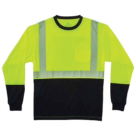 Ergodyne Unisex Long-Sleeve GloWear 8281BK Type R Class 2 Performance T-Shirt, Black Front