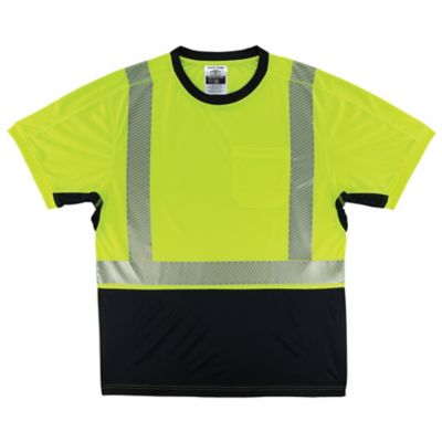 GloWear Unisex Lightweight Performance Hi-Vis Type R Class 2 Work T-Shirt, Black Bottom