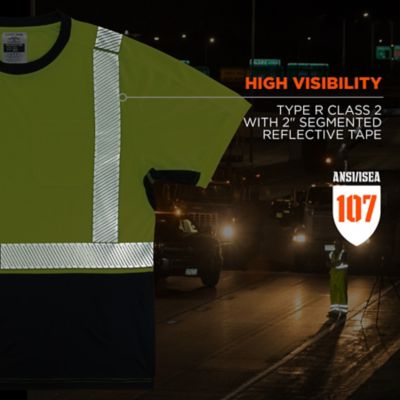 Image showing  Unisex Lightweight Performance Hi-Vis Type R Class 2 Work T-Shirt, Black Bottom