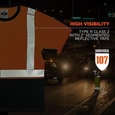 Image showing  Unisex GloWear Type R Class 2 Performance Hi-Vis T-Shirt, Black Bottom