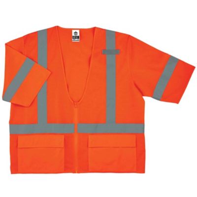 Ergodyne Unisex GloWear 8320Z Type R Class 3 Hi-Vis Standard Safety Vest with Zipper