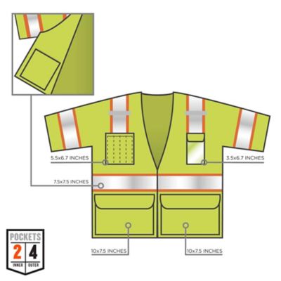 Image showing 4 th GloWear Unisex 2-Tone Class 3 Hi-Vis Surveyor Vest