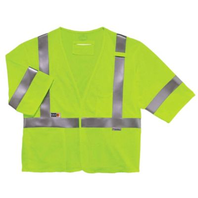 GloWear Unisex Type R Class 3 Hi-Vis FR Safety Vest with Sleeves, Modacrylic Mesh