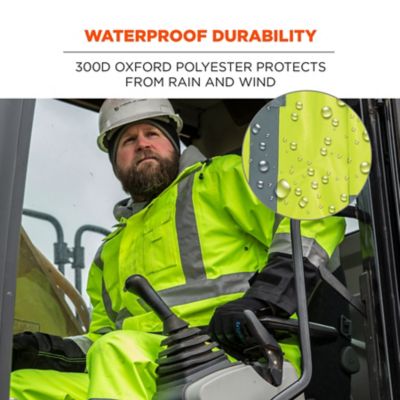 Image showing  Unisex Adult Type R Class 3 Hi-Vis Rain Jacket, Black Front