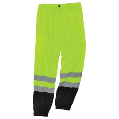 GloWear Unisex Natural-Rise Class E Hi-Vis Mesh Pants, Black Bottom