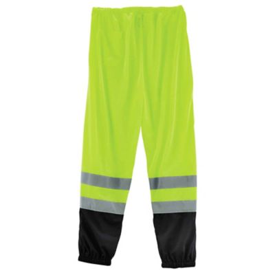 Image showing  Unisex Natural-Rise Class E Hi-Vis Mesh Pants, Black Bottom