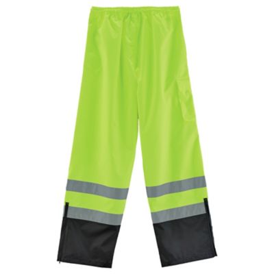 Image showing  Unisex Natural-Rise Class E Hi-Vis Rain Pants, Black Bottom