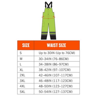 Image showing 6 th GloWear Unisex Adult Class E Hi-Vis Waterproof Rain Bib, Black Bottom