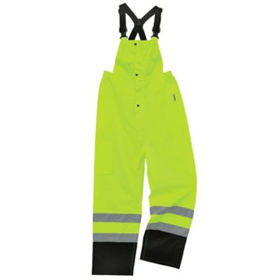 Image showing  Unisex Adult Class E Hi-Vis Waterproof Rain Bib, Black Bottom