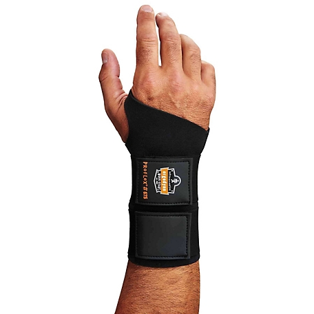 Ergodyne ProFlex 675 Ambidextrous Double Strap Wrist Support, Black, Small