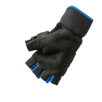 Image showing  ProFlex 816 Thermal Half-Finger Winter Work Gloves/Flip-Top Mittens, 1 Pair, Black