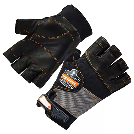 Ergodyne ProFlex 901 Half Finger Leather Impact Gloves 1 Pair Work Gloves