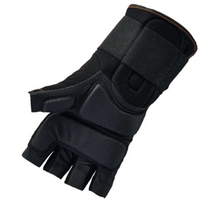 Image showing  ProFlex 910 Half-Finger Impact Gloves with Wrist Support, 1 Pair, Black