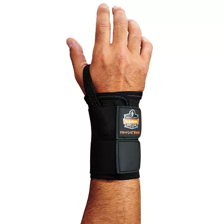 Ergodyne ProFlex 4010 Dual Strap Wrist Support Black Small Straight First Aid Kits