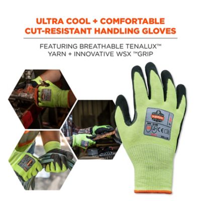 Image showing 1 th ProFlex ANSI A4 WSX Dr Grip Hi-Vis Nitrile-Coated Cut-Resistant Gloves, 1 Pair