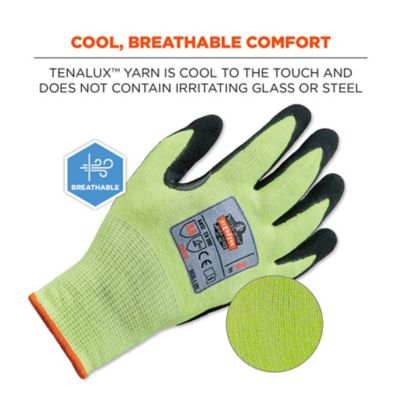 Image showing 4 th ProFlex ANSI A4 WSX Dr Grip Hi-Vis Nitrile-Coated Cut-Resistant Gloves, 1 Pair