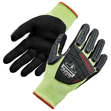 ProFlex ANSI A4 Level WSX Wet Grip with Dorsal Protection Hi-Vis Nitrile-Coated Cut-Resistant Gloves, 1 Pair