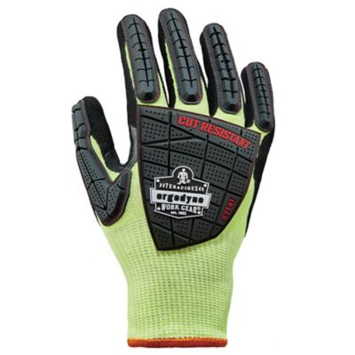 Image showing 6 th ProFlex ANSI A4 Level WSX Wet Grip with Dorsal Protection Hi-Vis Nitrile-Coated Cut-Resistant Gloves, 1 Pair