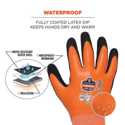 Image showing  A5 Cut-Resistant Coated Waterproof Winter Work Gloves, 1 Pair
