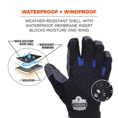 Image showing 2 th ProFlex Unisex Adult Thermal Waterproof Neoprene Winter Work Gloves with Reinforced Palms, 1-Pair