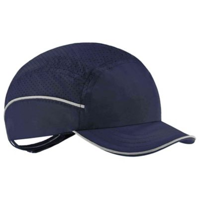 Skullerz Lightweight Bump Cap Hat, Navy, Short Brim