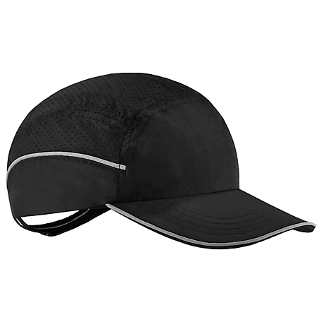 Skullerz Lightweight Bump Cap Hat, Black, Long Brim