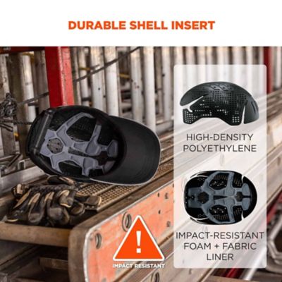 Image showing 5 th Skullerz Lightweight Long Brim Bump Cap Hat, Black