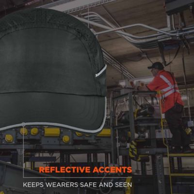 Image showing 7 th Skullerz Lightweight Long Brim Bump Cap Hat, Black