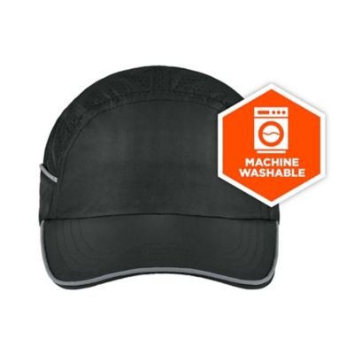 Image showing 9 th Skullerz Lightweight Long Brim Bump Cap Hat, Black
