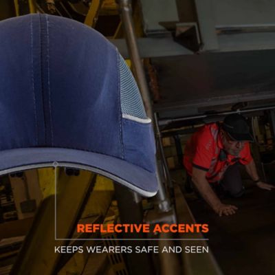 Image showing 8 th Skullerz Long Brim Bump Cap Hat with LED Lighting, Navy