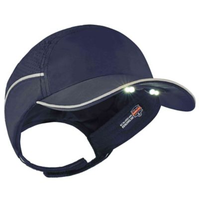 Skullerz Lightweight Bump Cap Hat with LED Lighting, Navy, Long Brim