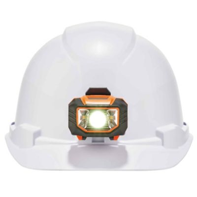Image showing  Class E Cap-Style Hard Hat and LED Light with Ratchet Suspension, White