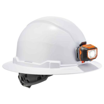 Ergodyne Skullerz 8971LED Class E Full Brim Hard Hat and LED Light with Ratchet Suspension