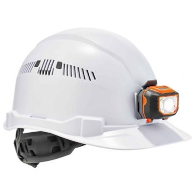 Ergodyne Skullerz 8972 Class C Cap-Style Hard Hat with LED Light and Ratchet Suspension, White Overall I am impressed with the many features  this particular hard hat has to offer