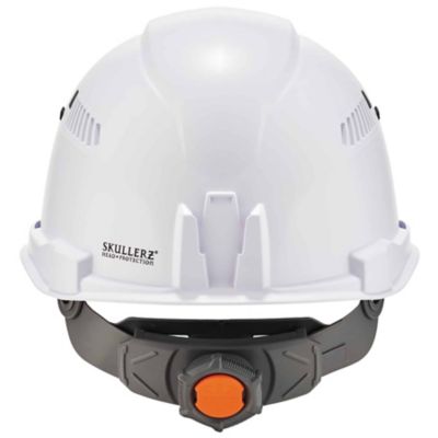 Image showing  Skullerz 8972 Class C Cap-Style Hard Hat with LED Light and Ratchet Suspension, White