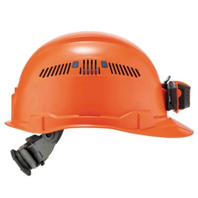 Image showing  Skullerz 8972 Class C Cap-Style Hard Hat with LED Light and Ratchet Suspension, Orange
