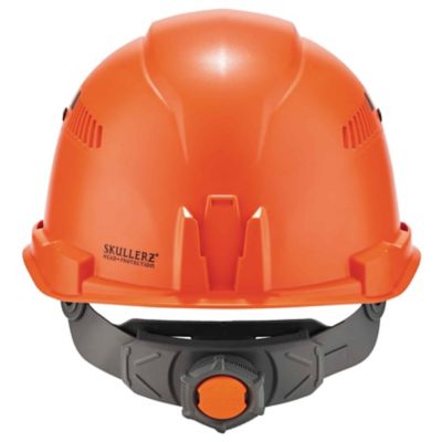 Image showing  Skullerz 8972 Class C Cap-Style Hard Hat with LED Light and Ratchet Suspension, Orange