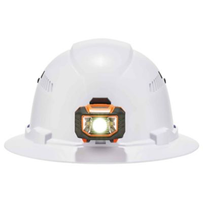 Image showing  LED Class C Full Brim Hard Hat and LED Light with Ratchet Suspension, White