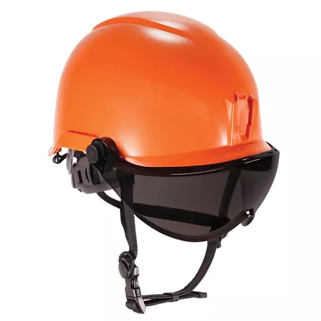 Ergodyne Skullerz 8974V Class E Safety Helmet with Visor Kit Orange Anti-Fog Smoked Lens Hard Hats