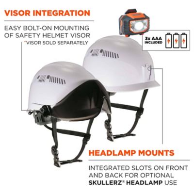 Image showing  Skullerz 8975LED Class C Safety Helmet and LED Light, White